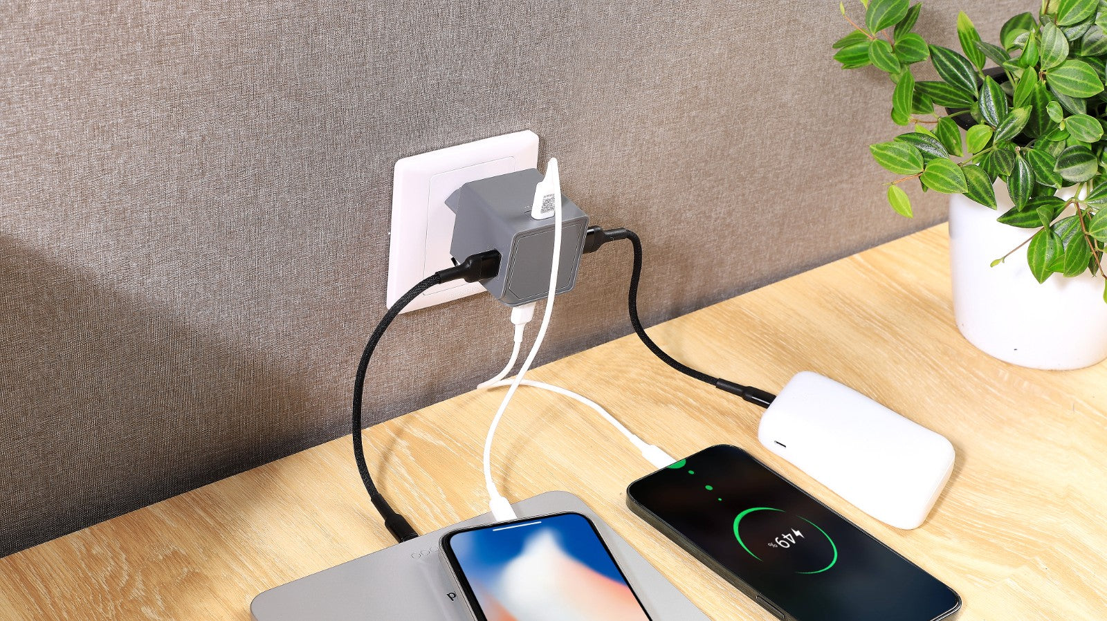 Allocacoc USB Cube Original PD GaN 65W - UK, Grey