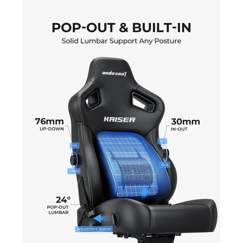 Andaseat Kaiser 4 XL Gaming Chair - Black- Be3ah store-كرسي ألعاب أنداسيت كايزر ٤ إكس إل - أسود - متجر بيعة