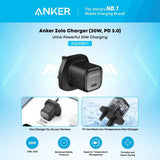 Anker Zolo Charger 20W GaN, USB PD (Power Delivery) with USB C Cable - Black