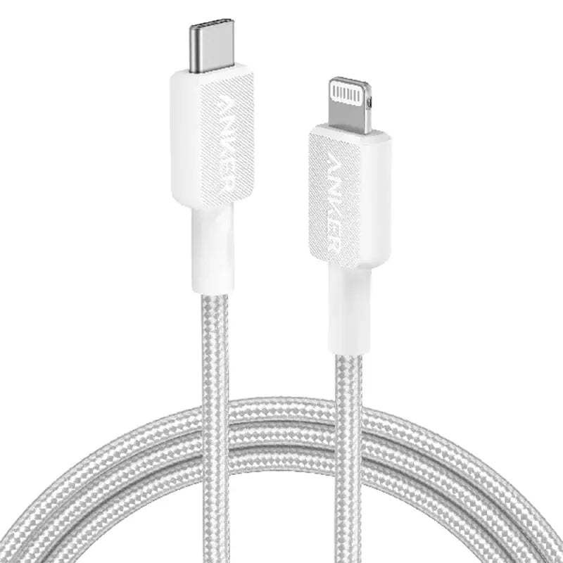 Anker 322 USB-C To Lightning Cable (6FT Braided) - White