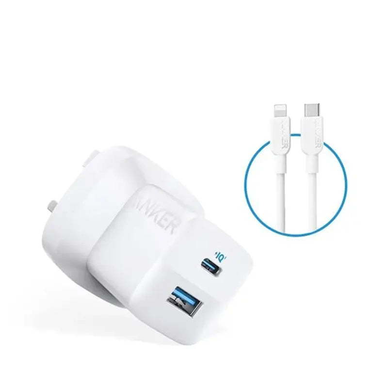 Anker 323 Charger 33W 3FT with C-L Cable - White