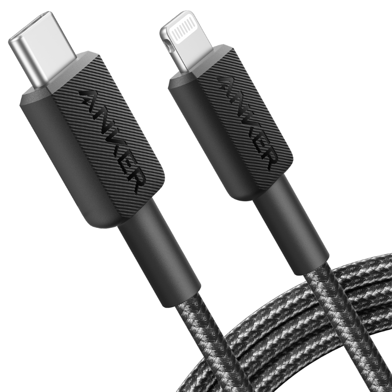 Anker 322 USB-C to Lightning Cable Braided (1.8m/6ft) -Black - MFi Certified Durable