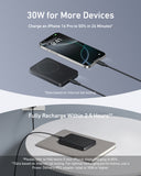 أنكر ماج جو، بنك طاقة بسعة 10000 مللي أمبير مع شحن لاسلكي فائق السرعة بقوة 15 واط، نحيف (الكابل مشمول)