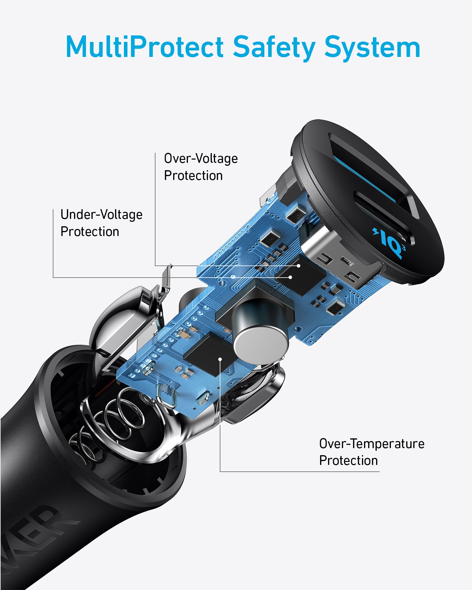 Anker PowerDrive 30W Car Charger – Dual Port (USB-C & USB-A) - Black