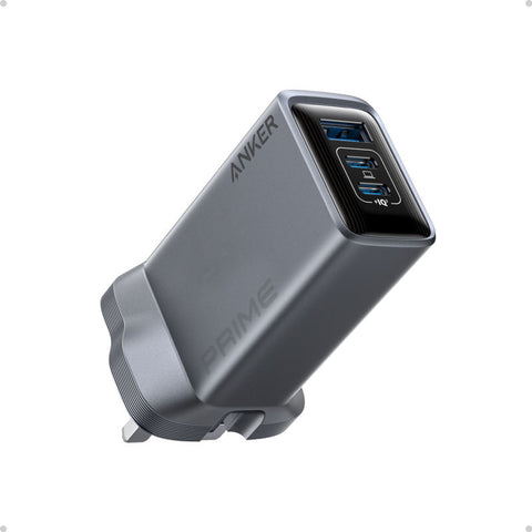 Anker Prime 100W GaN Charger – 3-Port (2x USB-C, 1x USB-A), Silver