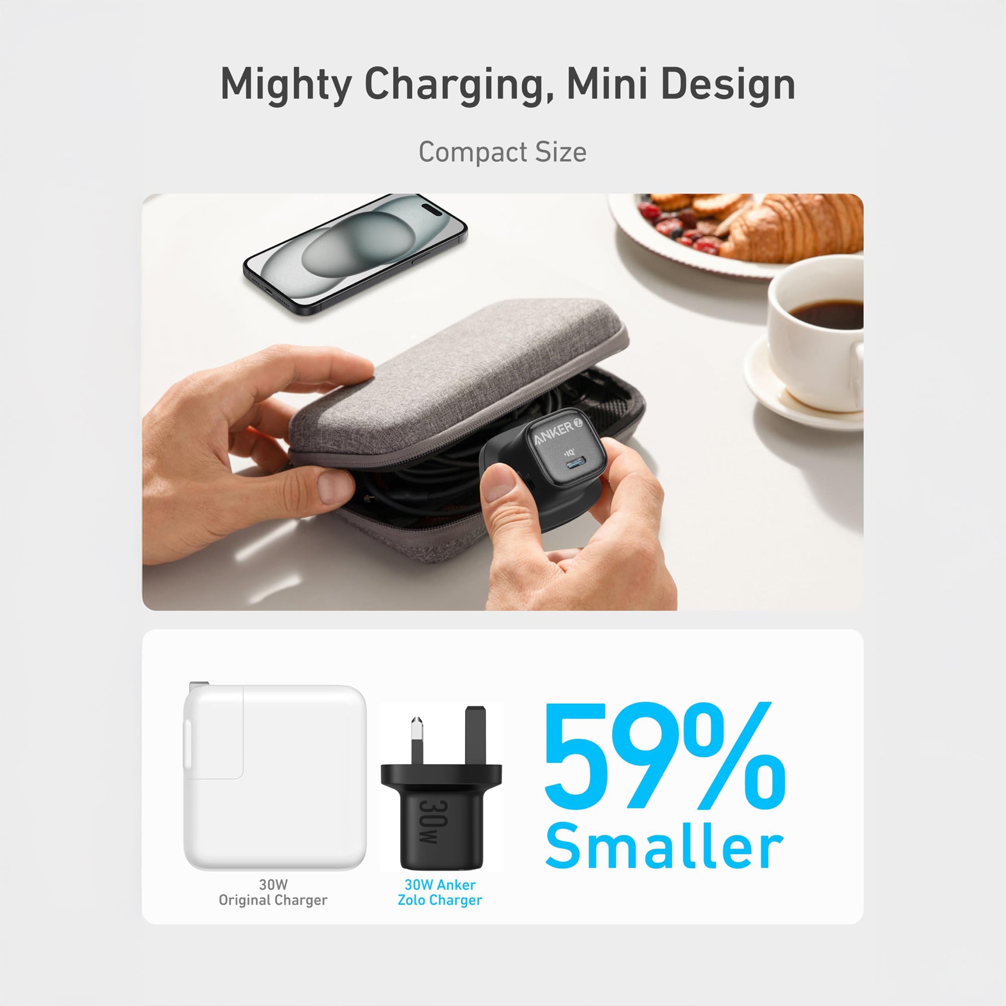 Anker Zolo Charger 30W PD 3.0 – Compact USB-C GaN II Fast Charger