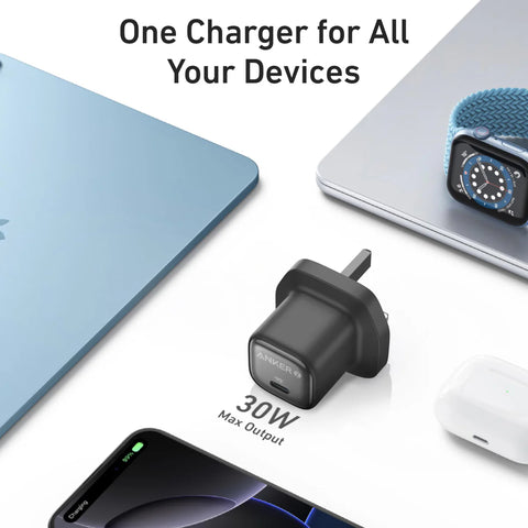 Anker Zolo Charger 30W PD 3.0 with USB-C to USB-C Cable (Black)