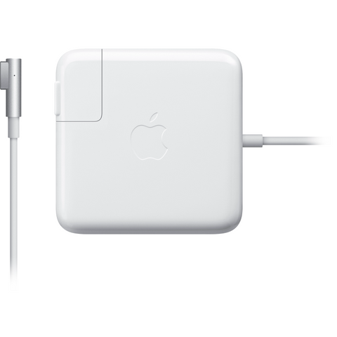 Apple laptop charger with MagSafe design on a white background
