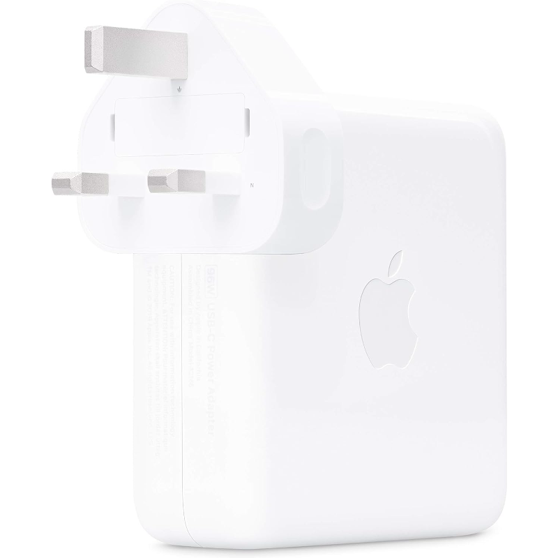 White electronic device with a silver connector on a white background