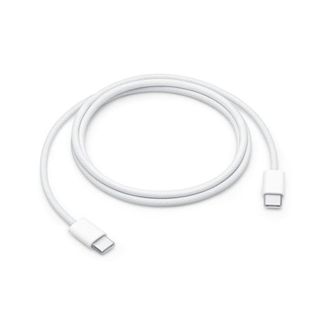 White USB-C cable on a white background