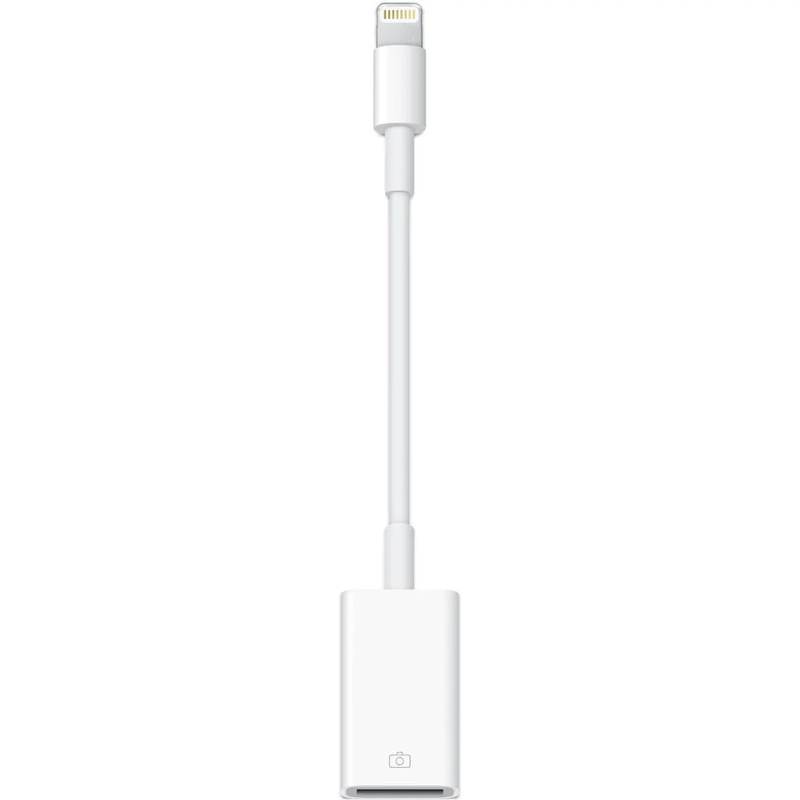 White Apple adapter on a white background