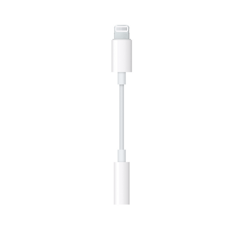 White lightning cable on a white background