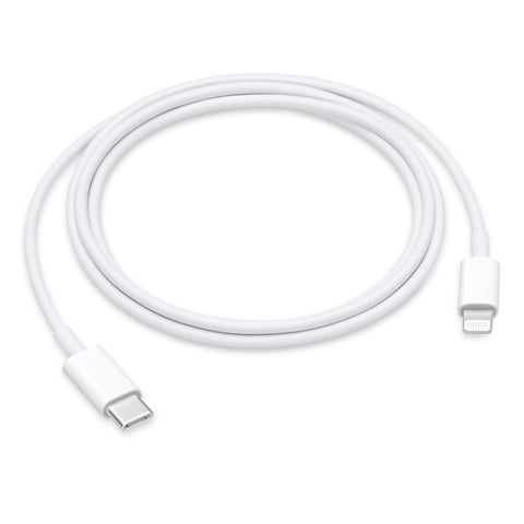 White USB-C cable on a white background