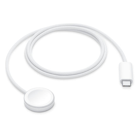 White USB-C cable with a round connector on a white background