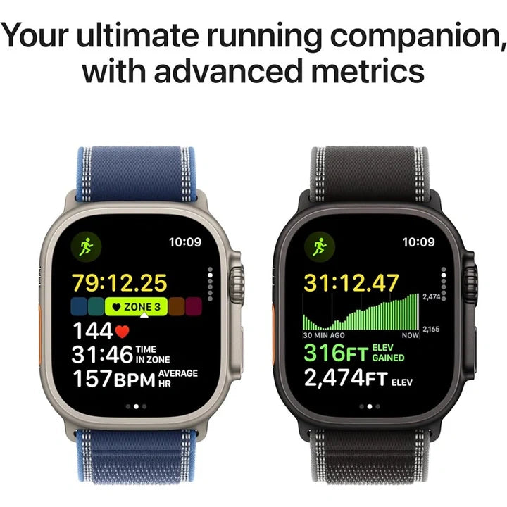 Apple Watch Ultra 3 GPS + Cellular 49mm Black Titanium Case with Black/Charcoal Trail Loop - M/L