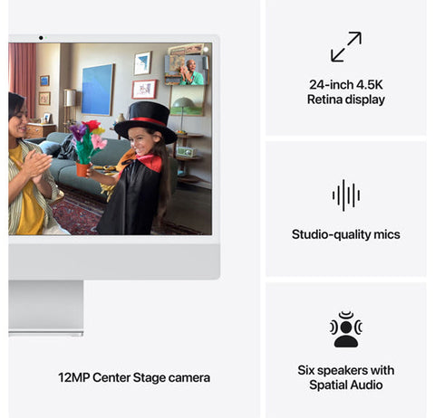 Apple iMac 24" M4 – 10-Core CPU, 10-Core GPU, 24GB RAM, 1TB SSD, Arabic/English Keyboard, Silver