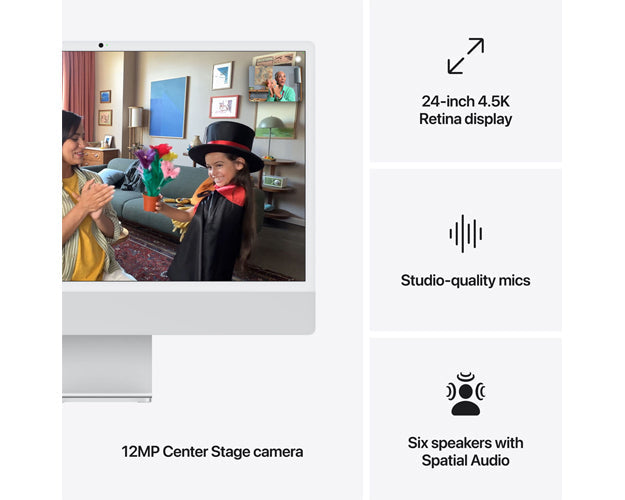 Apple iMac 24" M4 Nano-Texture – 10-Core CPU, 10-Core GPU, 24GB RAM, 1TB SSD, Arabic/English Keyboard, Silver