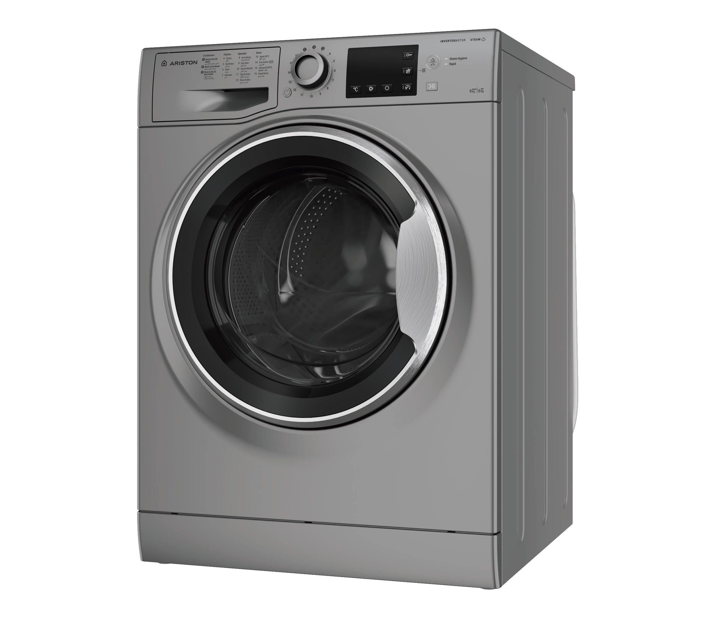 Ariston Freestanding Washer Dryer 9 kg / 6 kg, 1400 rpm - Silver (Open Box) (14 Days Warranty)