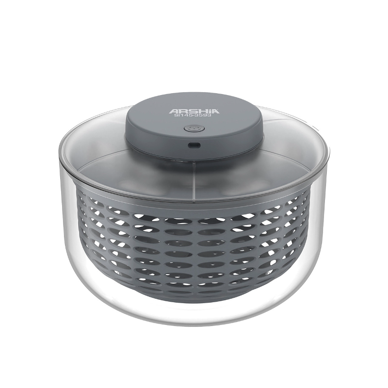 Arshia SL160-3617, Rechargeable Salad Spinner – 6L Cordless One-Click Operation