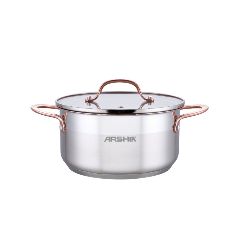 Arshia SS014-2977, 28cm Stainless Steel Casserole With 2 Lid