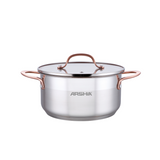 Arshia SS014-2977, 28cm Stainless Steel Casserole With 2 Lid