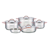 Arshia SS064-3175, 9-Piece Stainless Steel Cookware Set With Copper Handle