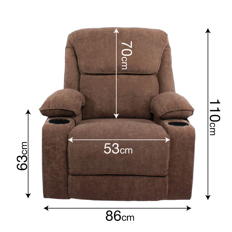 بلاك بول صوفا دوارة هزازة قابلة للإمالة مقاس (ارتفاع 110 عرض 86 سم) - قماش بني (توصيل وتركيب مجاني)