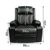 Black Bull Premium Sofa Swivel Rocker Recliner Size (H:107 W: 86 cm) – PU Black (Free Delivery and Installation)