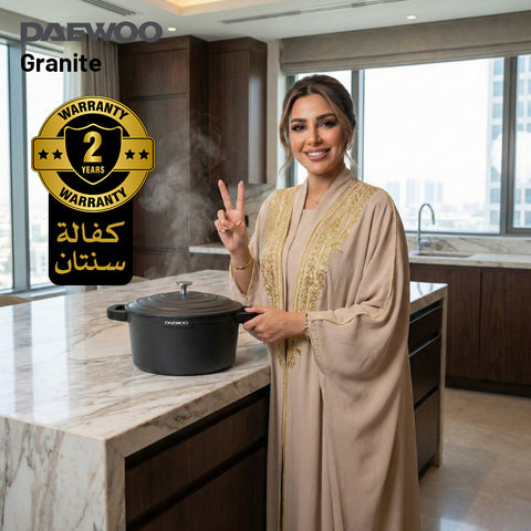 Daewoo 32cm Granite Casserole Pot with Lid - DASAG32 (2-Year Warranty)