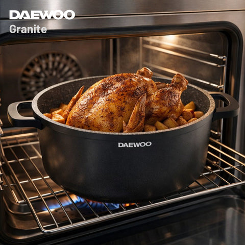 Daewoo 32cm Granite Casserole Pot with Lid - DASAG32 (2-Year Warranty)