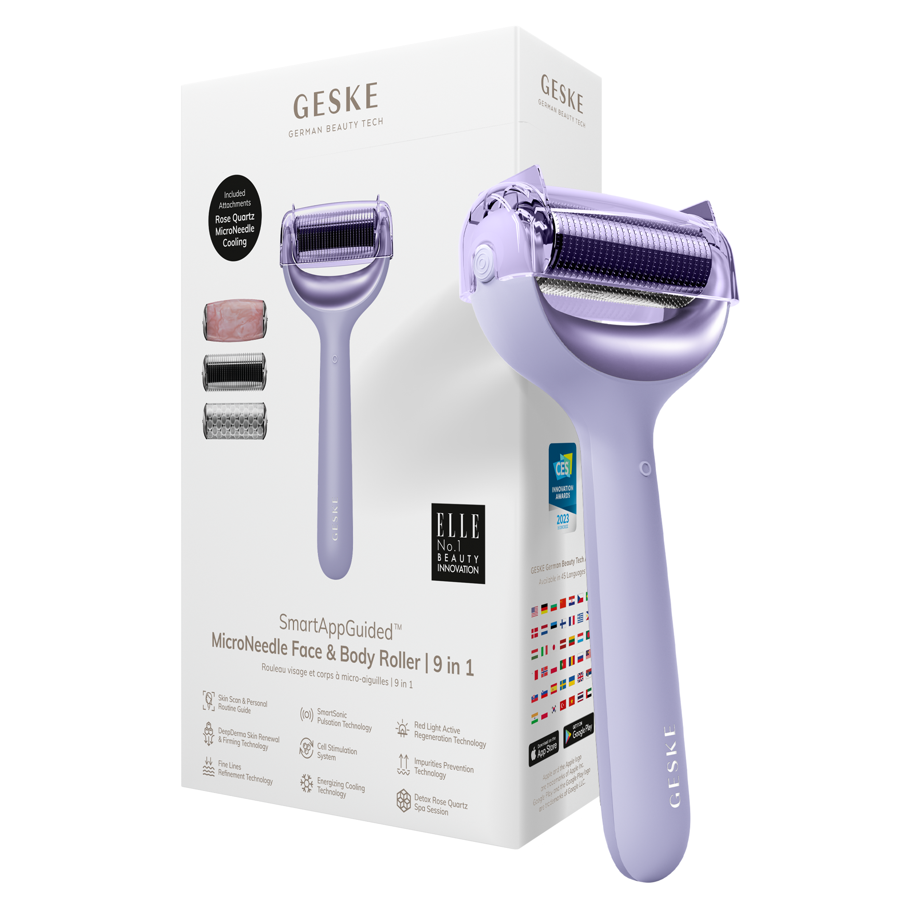 GESKE Micro Needle Face & Body roller 9 in 1 Gray 42