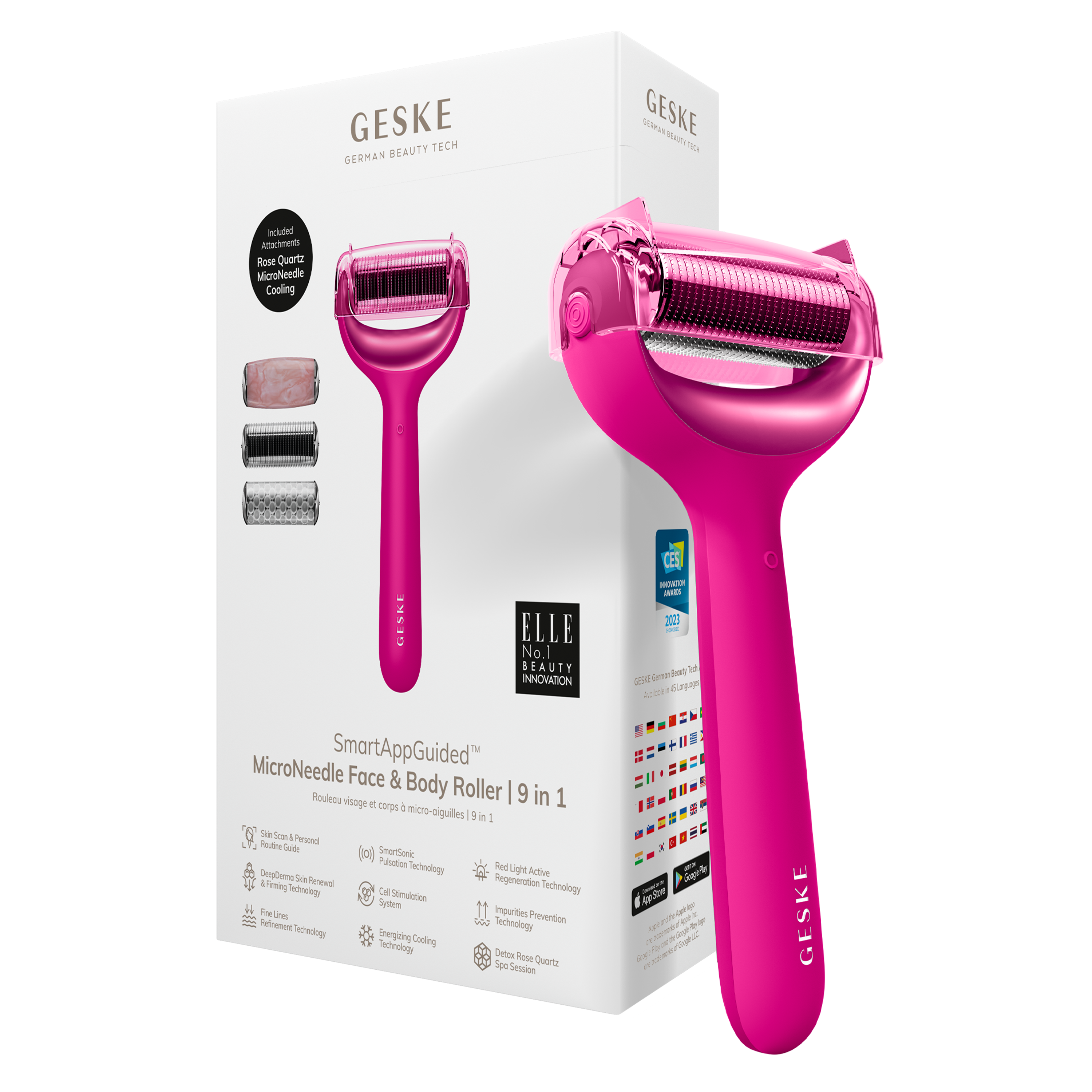GESKE Micro Needle Face & Body roller 9 in 1 Gray 42