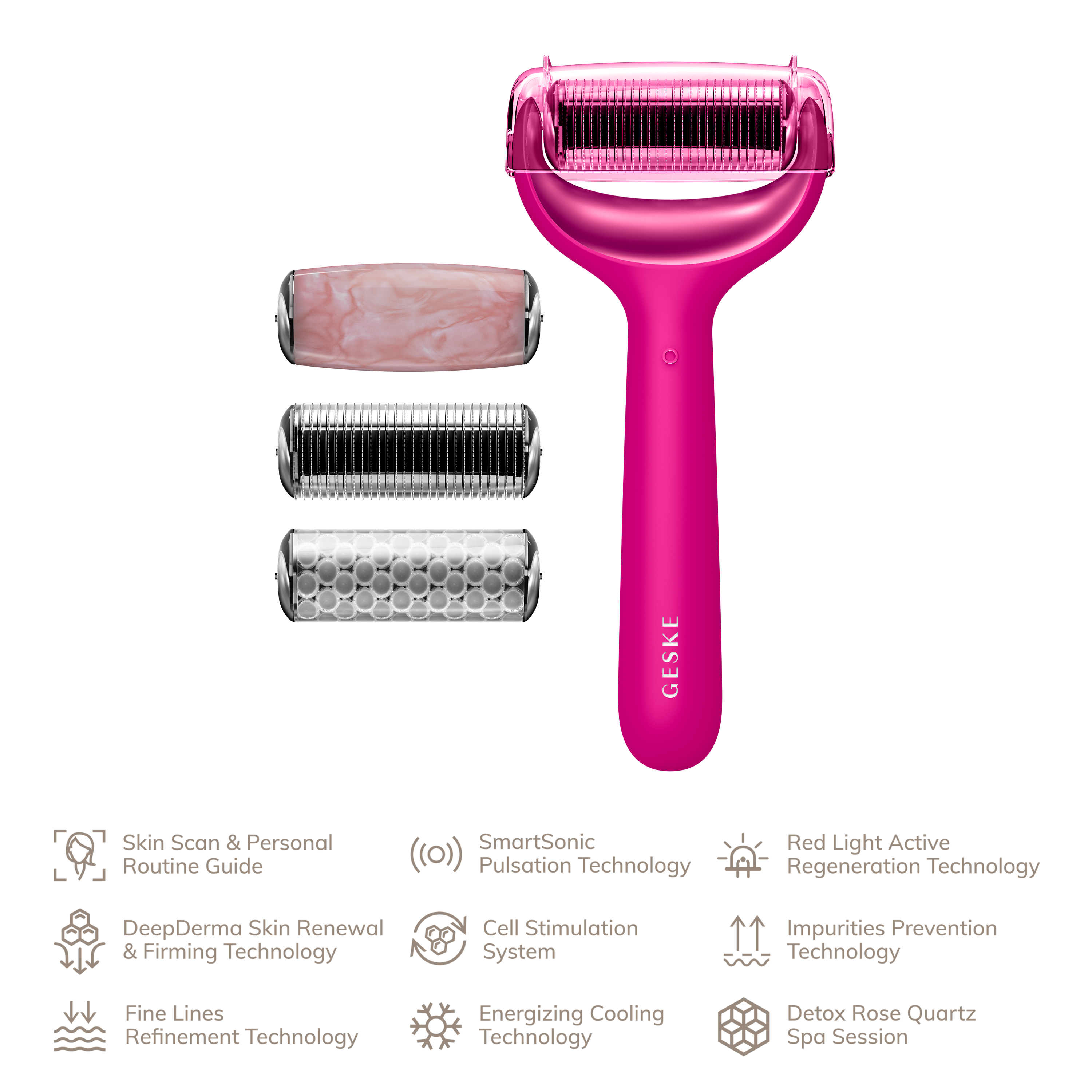 GESKE Micro Needle Face & Body roller 9 in 1 Gray 42