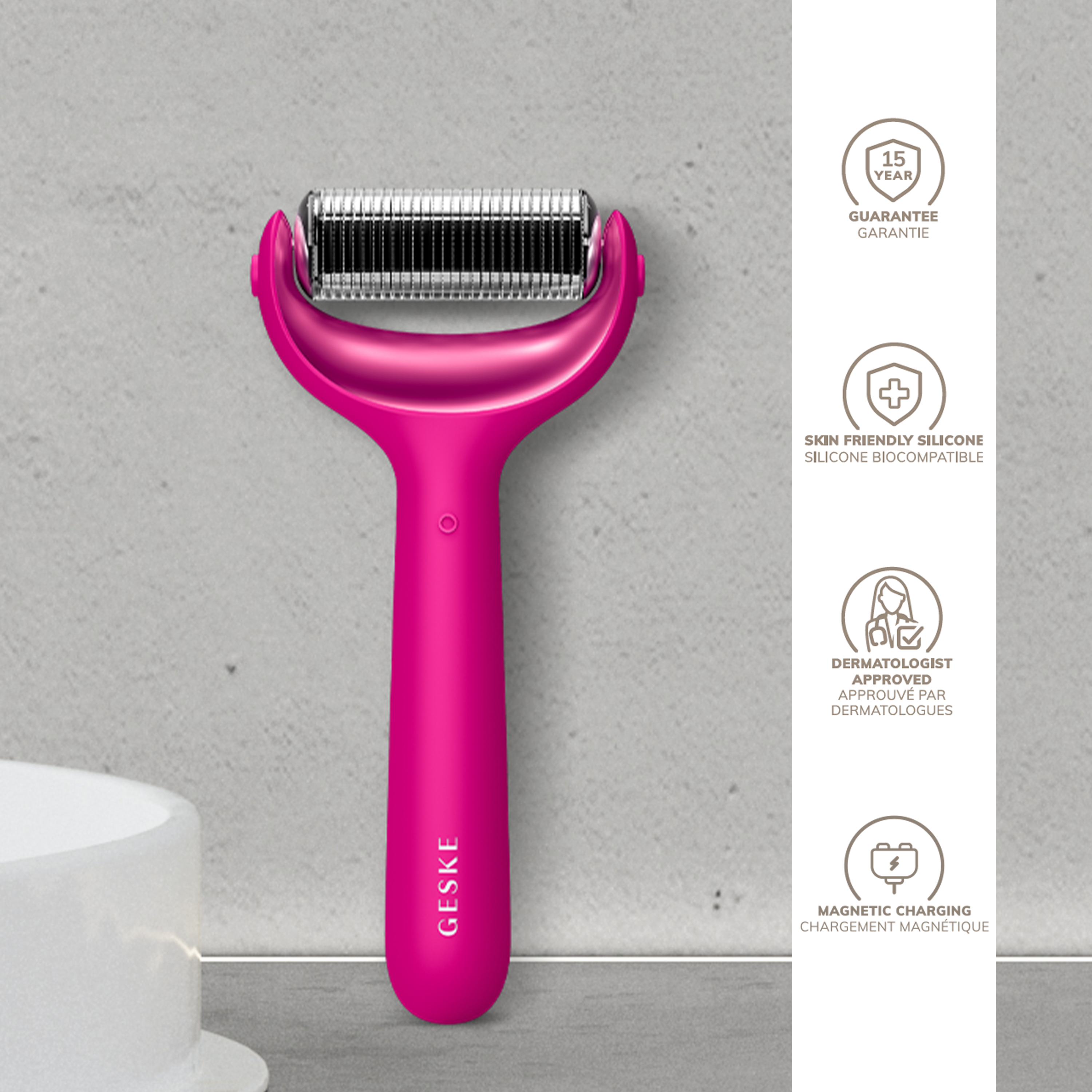 GESKE Micro Needle Face & Body roller 9 in 1 Gray 42