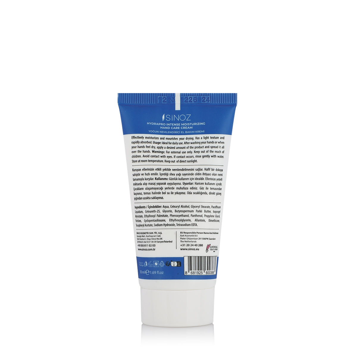 Sinoz, Intensive Moisturizing Hand Cream - 50ml