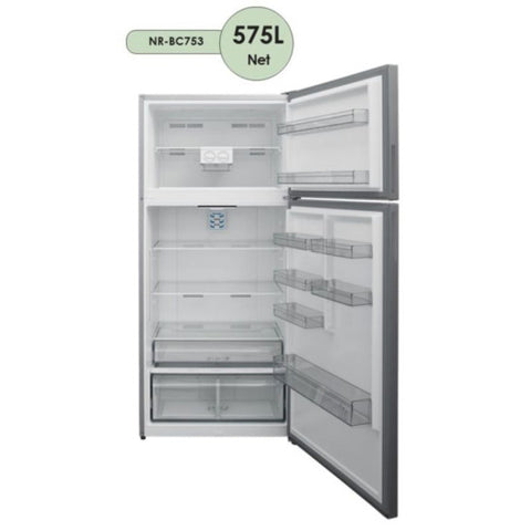 Panasonic Double Door Refrigerator, 575 Liters, NR-BC753VSKW – Silver