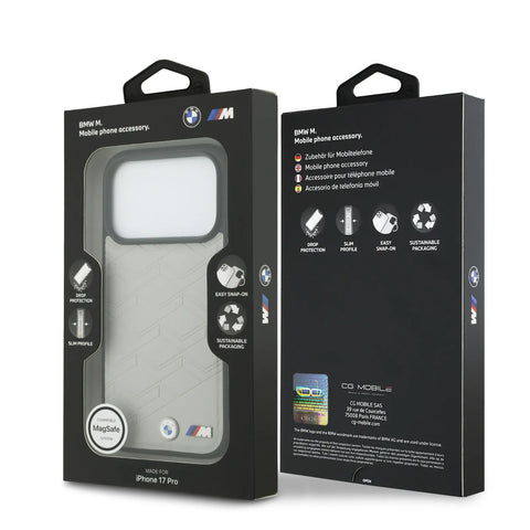 BMW, MagSafe PU Seat-Shaped Leather Case with Metal Logos, iPhone 17 Pro