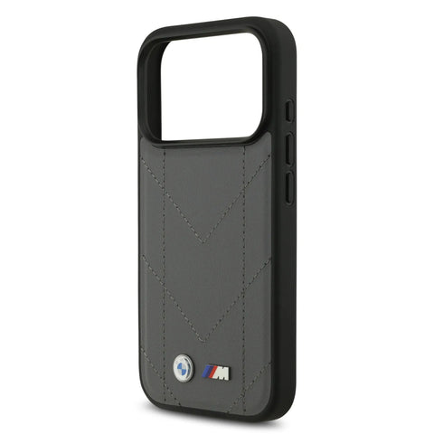 BMW, MagSafe PU Quilted Leather Case with Metal Logos, iPhone 17 Pro
