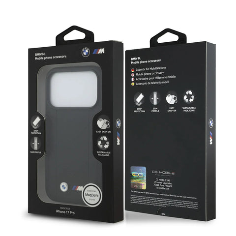 BMW, MagSafe PU Quilted Leather Case with Metal Logos, iPhone 17 Pro