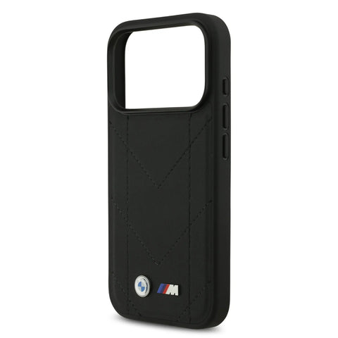 BMW, MagSafe PU Quilted Leather Case with Metal Logos, iPhone 17 Pro