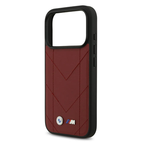 BMW, MagSafe PU Quilted Leather Case with Metal Logos, iPhone 17 Pro