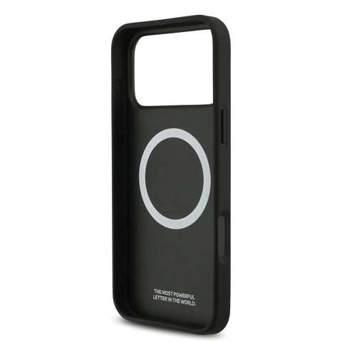 BMW, PU Leather Case with Perforated Stripes & Metal Logos, iPhone 17 Pro Max