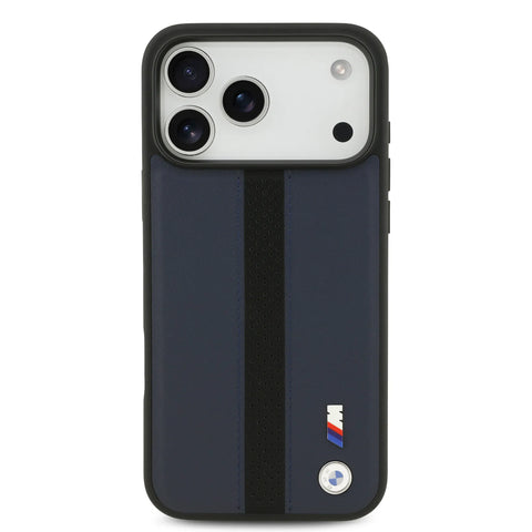 BMW, PU Leather Case with Perforated Stripes & Metal Logos, iPhone 17 Pro Max