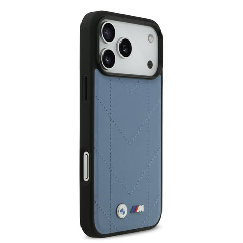 BMW, MagSafe PU Quilted Leather Case with Metal Logos, iPhone 17 Pro Max