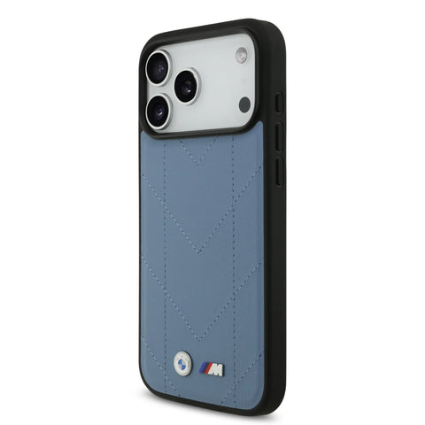 BMW, MagSafe PU Quilted Leather Case with Metal Logos, iPhone 17 Pro Max