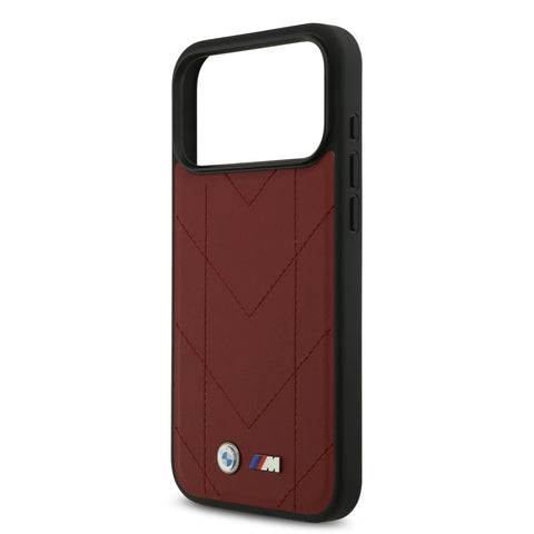 BMW, MagSafe PU Quilted Leather Case with Metal Logos, iPhone 17 Pro Max