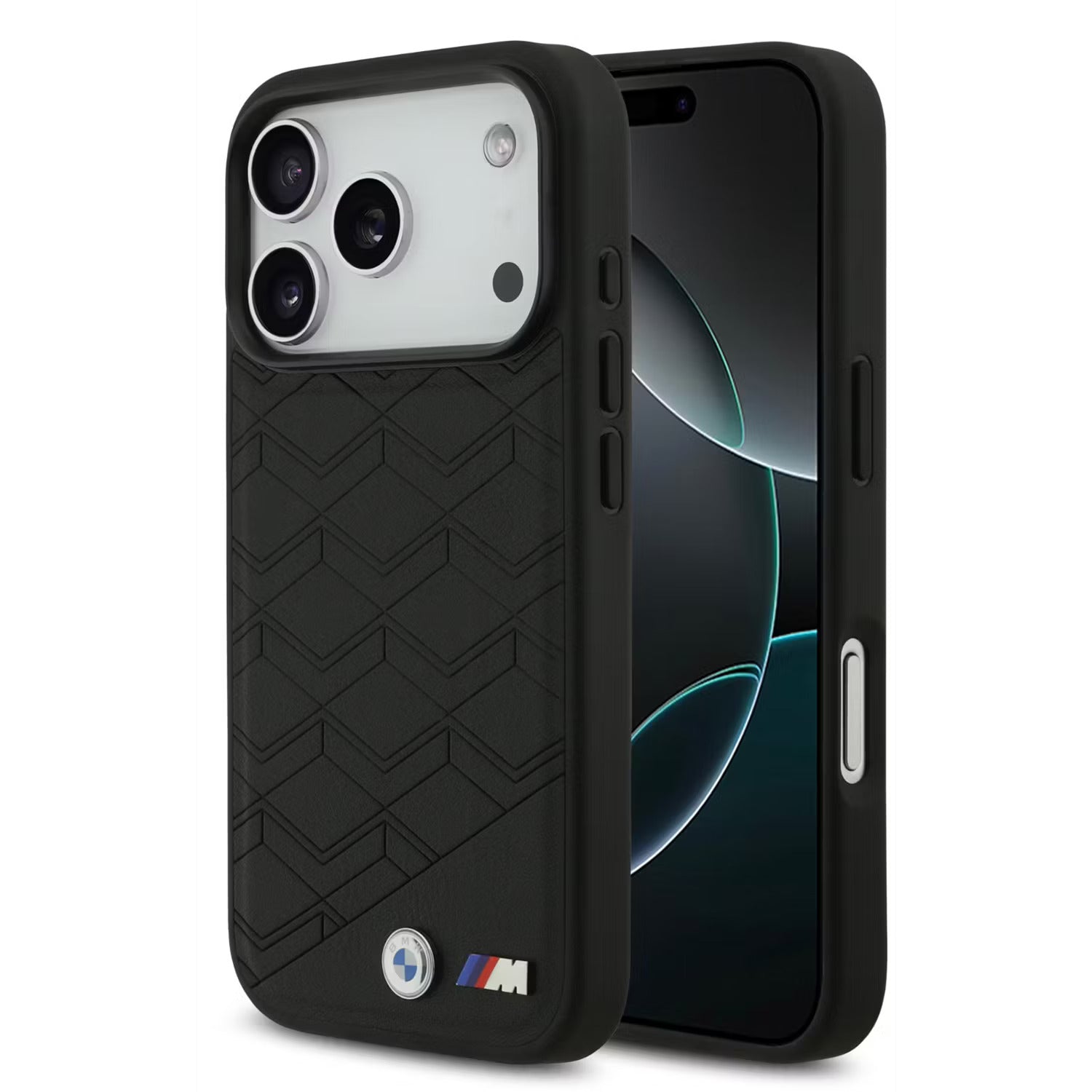 BMW, MagSafe PU Seat-Shaped Leather Case with Metal Logos, iPhone 17 Pro Max