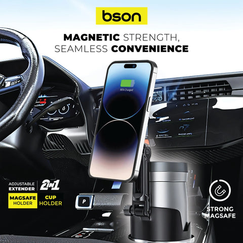 BSON MagSafe Phone Holder - 2-in-1 Adjustable Car Mount