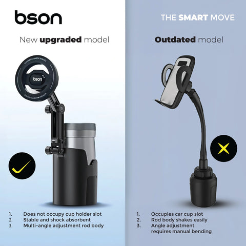 BSON MagSafe Phone Holder - 2-in-1 Adjustable Car Mount