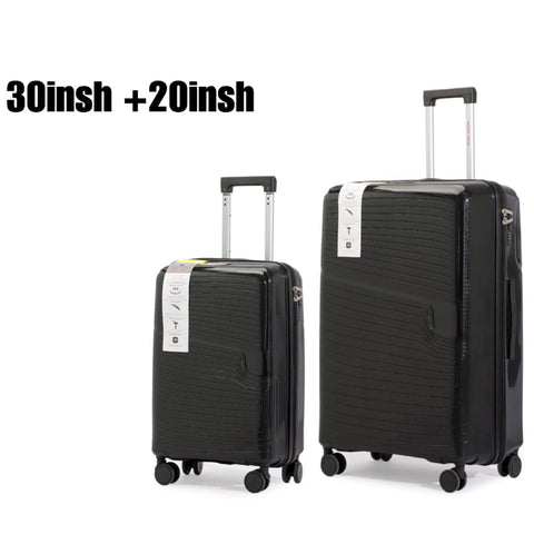 American Luggage ABS Trolley Hard Luggage Set of 2 (20-30 Inch) - Black